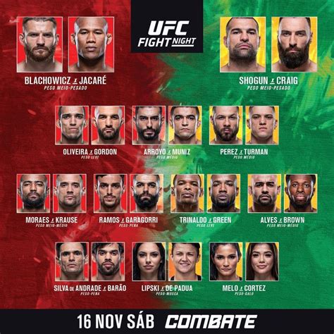 ufc hoje card
